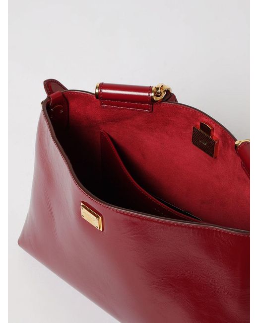 Dolce & Gabbana Red Dolce &Amp Gabbana Vittoria Polished Leather Bag