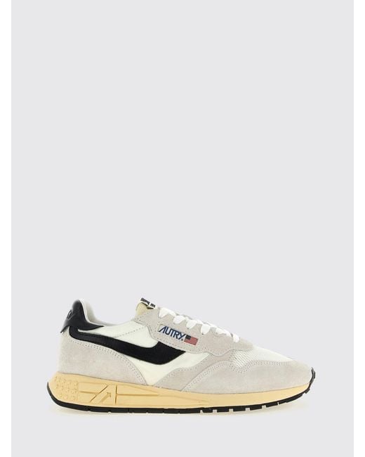Autry White Reelwind Suede And Mesh Sneakers for men