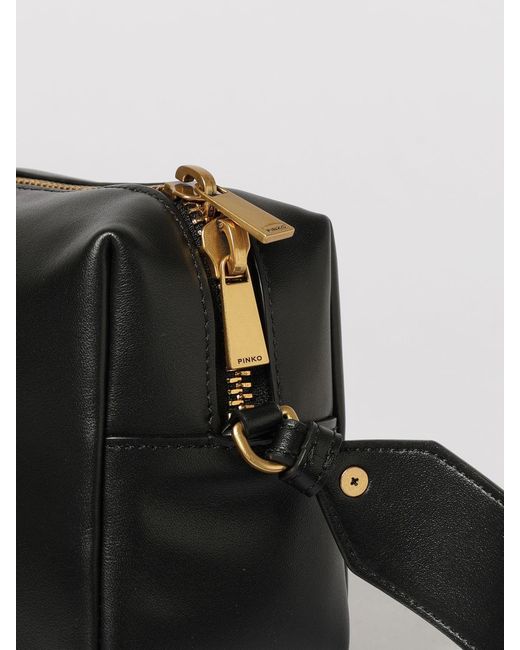Pinko Black Horizontal Leather Shoulder Bag
