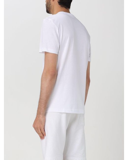 T-shirt in cotone con logo di Blauer in White da Uomo