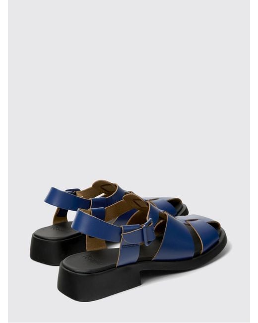 Camper Blue Dana Leather Sandals