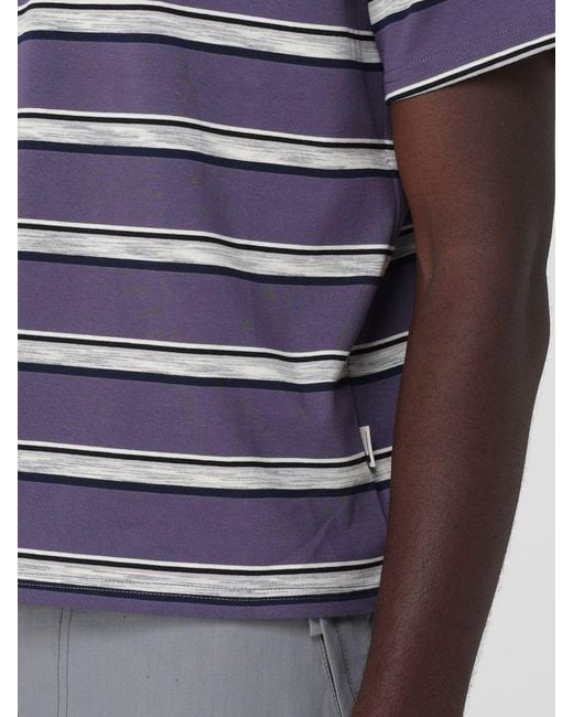 Carrera Blue Striped Cotton Crewneck T-Shirt With Embroidered Logo for men