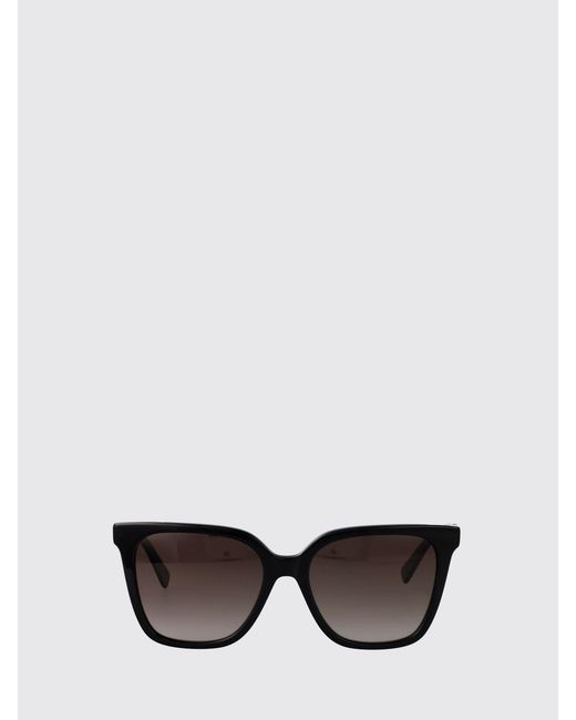 Longchamp Gray Butterfly Cat-Eye Acetate Sunglasses With Metal Logo
