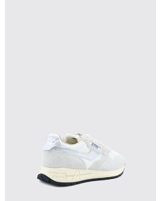 Autry White Reelwind Nylon And Suede Sneakers With Serrated Sole