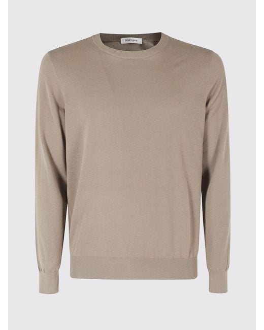 Kangra Blue Long-Sleeved Pure Cotton Crewneck Sweater for men