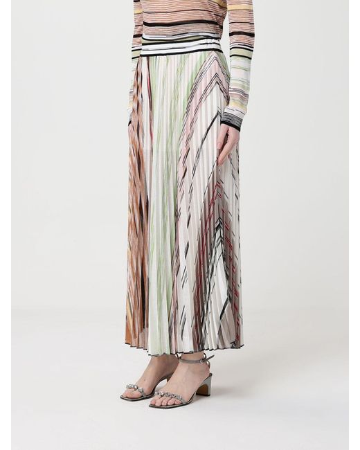 Missoni White Viscose Pleated Skirt