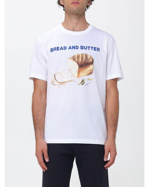 Paul Smith White Graphic Print Organic Cotton T-Shirt With Contrast Logo for men