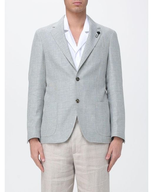 Lardini Gray Wool And Linen Blazer for men