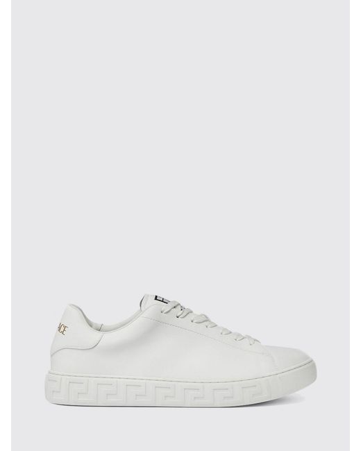 Versace White Greca Leather Sneakers for men