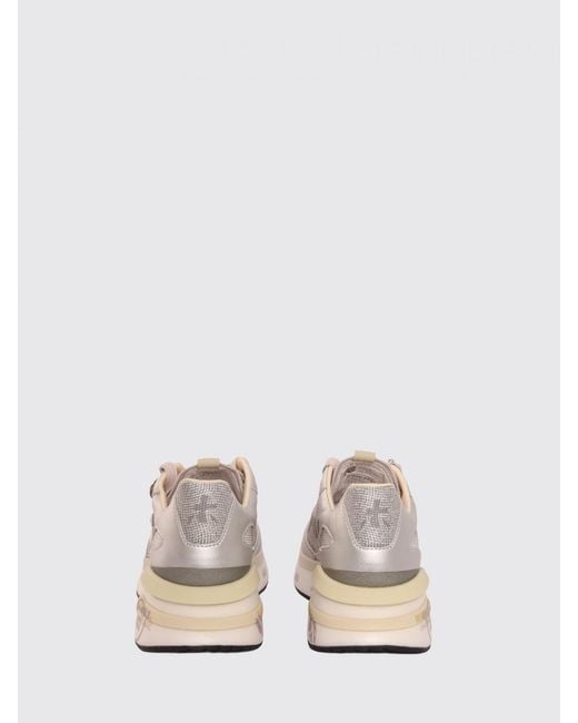 Premiata Pink Laminated Leather And Mesh Moerun Sneakers