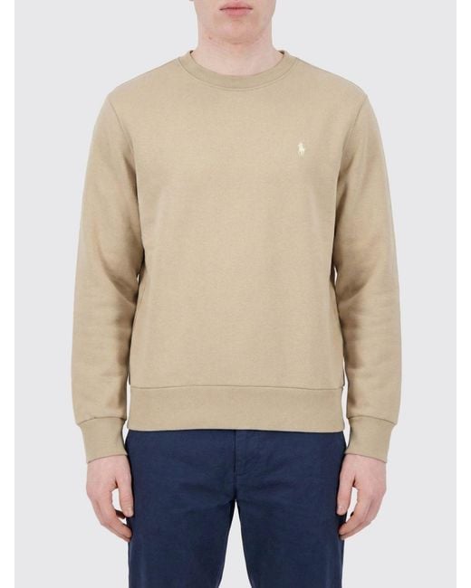 Polo Ralph Lauren Blue Cotton Crewneck Sweatshirt With Pony Logo for men