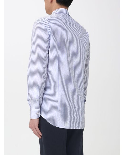 Etro Purple Striped Cotton Shirt for men