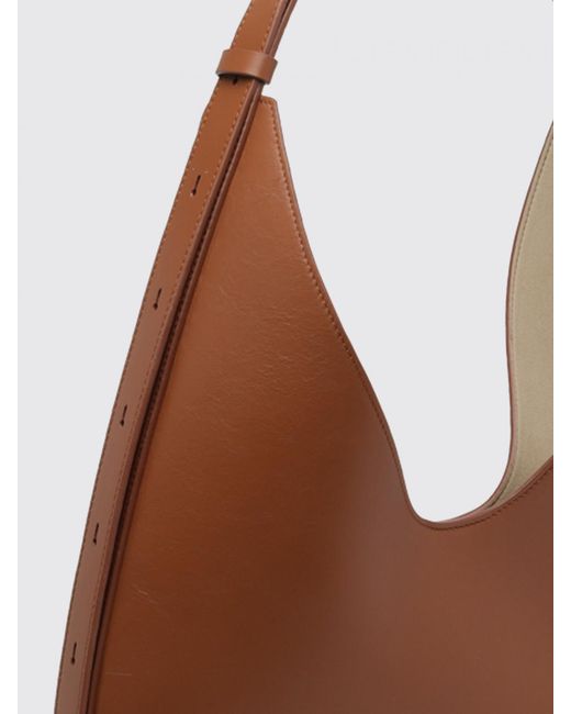 Aesther Ekme Brown Smooth Calf Leather Hobo Bag With Adjustable Handle