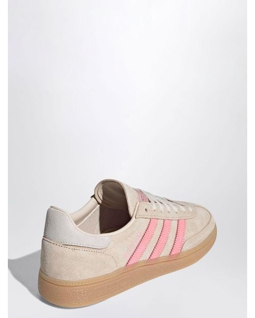 Adidas Originals Pink Handball Spezial Leather And Suede Trainers With 3-Stripes