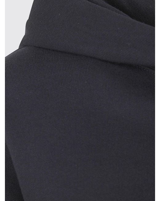 Thom Krom Blue Cropped Cotton Hoodie