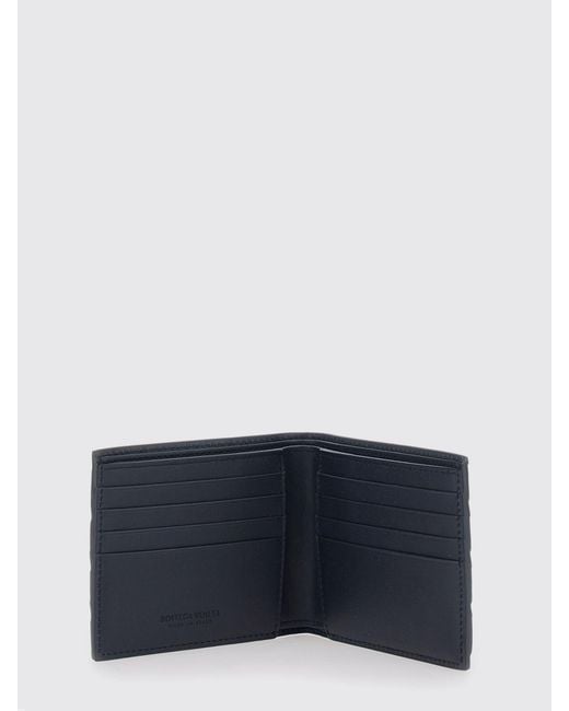 Bottega Veneta Blue Woven Calfskin Bifold Wallet for men