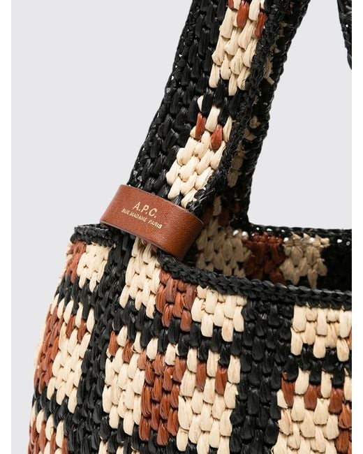 A.P.C. Multicolor Small Panier Pecan Handbag