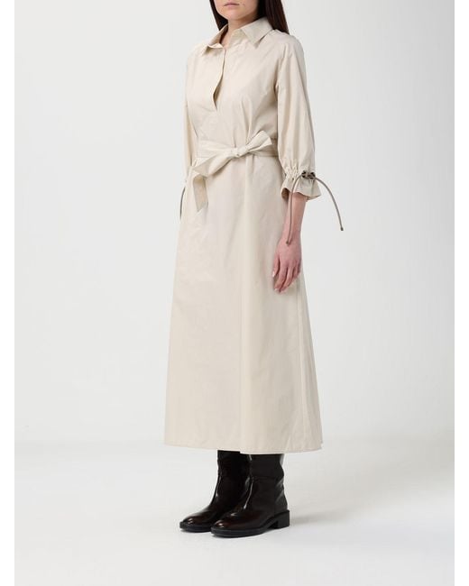Max Mara Natural Midi Cotton Chemisier Dress