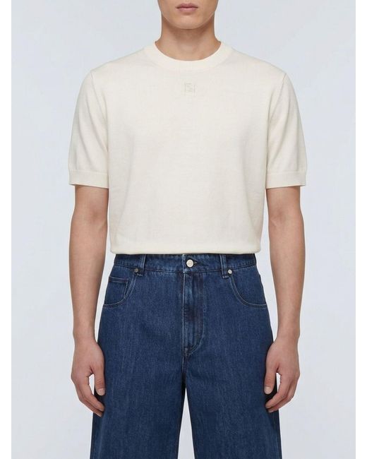 Fendi White Cotton And Cashmere Sweater for men