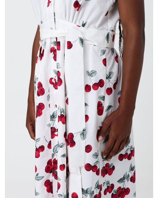Twinset Red Printed Cotton Chemisier Dress