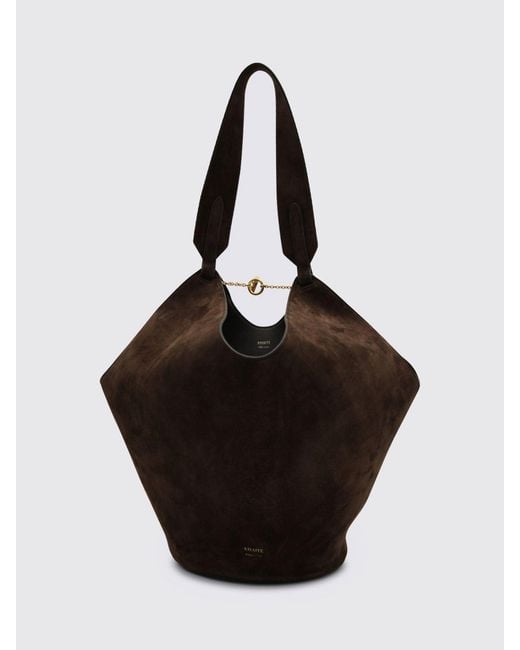 Khaite Black Lotus Suede Leather Bag