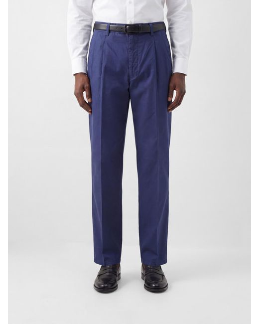 Aspesi Blue Cotton Chino Trousers for men