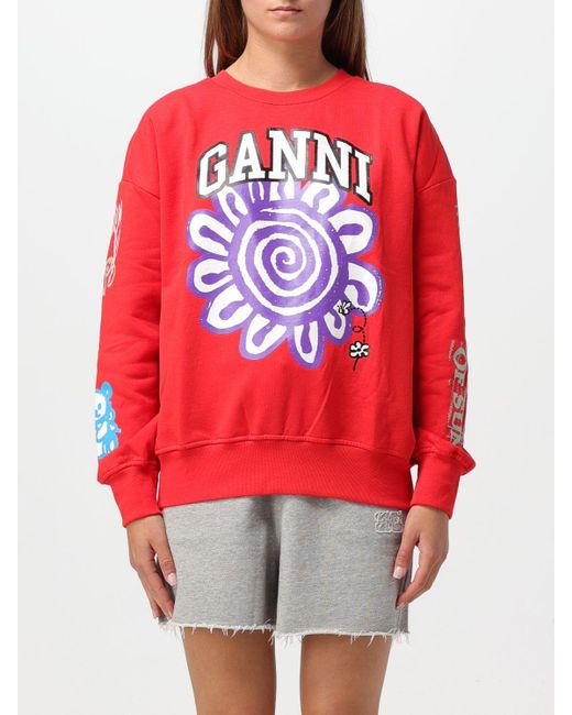 Ganni Red Sweatshirt