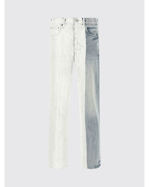 Purple White Jeans for men