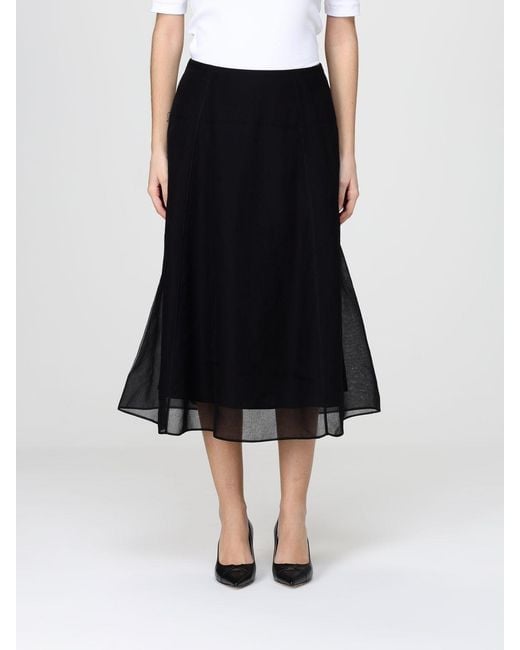 Brunello Cucinelli Black Silk Circle Midi Skirt