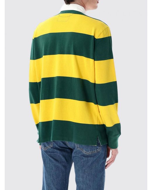 Polo Ralph Lauren Yellow Striped Long Sleeve Polo Shirt for men