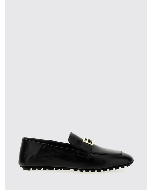 Fendi White Baguette Leather Loafers