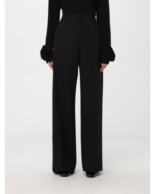 Valentino Black High-Waisted Wool Trousers