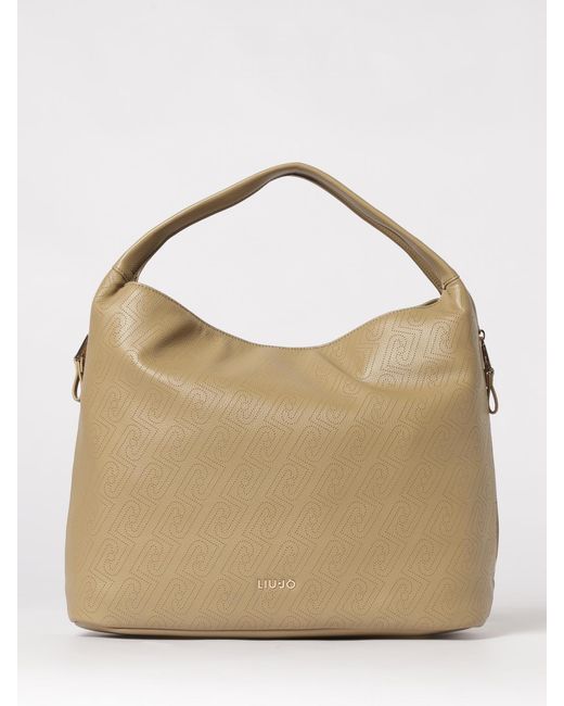 Liu Jo Natural Kaliska Faux Leather Bag With Perforated Monogram