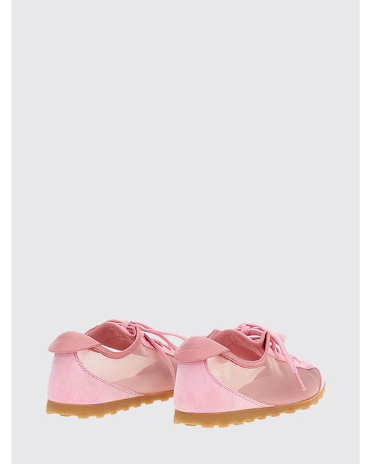 Jacquemus Pink Les Tennis Nylon Mesh And Suede Sneakers