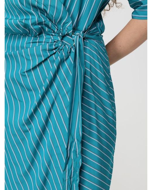 Pinko Blue Striped Cotton Shirt Dress