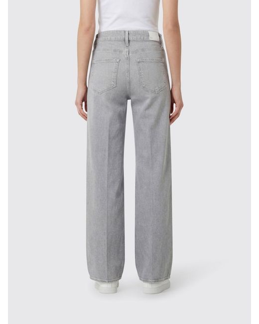 PAIGE Gray Cotton Denim Straight Jeans