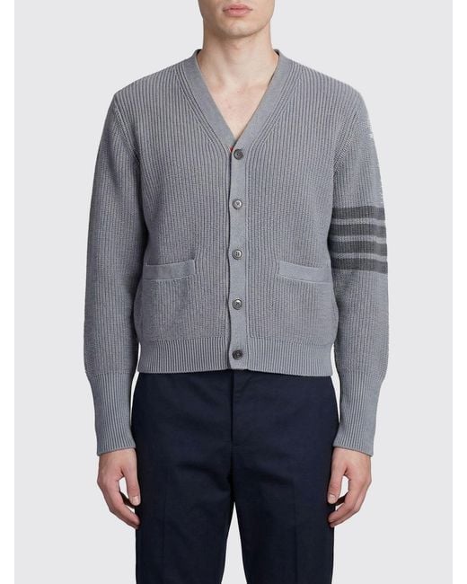 Thom Browne Gray Cotton Cardigan for men