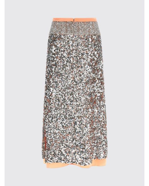 Rabanne Gray Sequin Midi Skirt