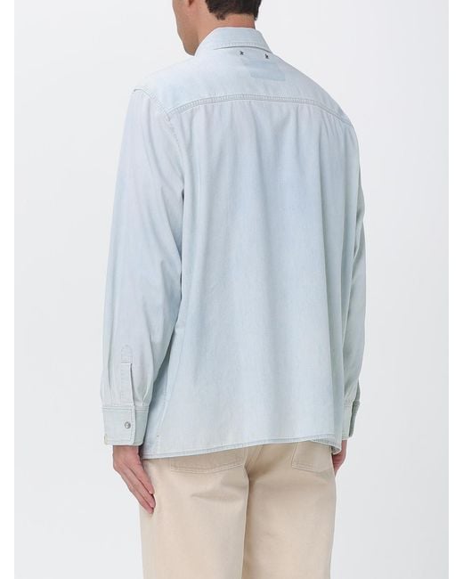 Golden Goose Deluxe Brand Blue Cotton Denim Shirt for men