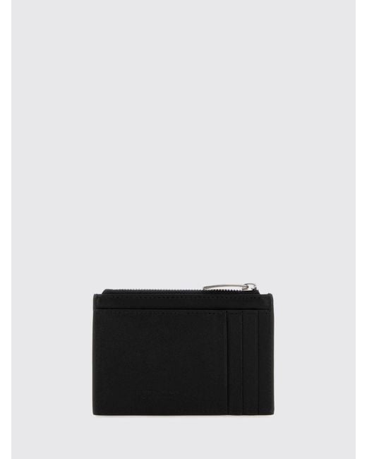 Bottega Veneta White Woven Leather Credit Card Holder for men