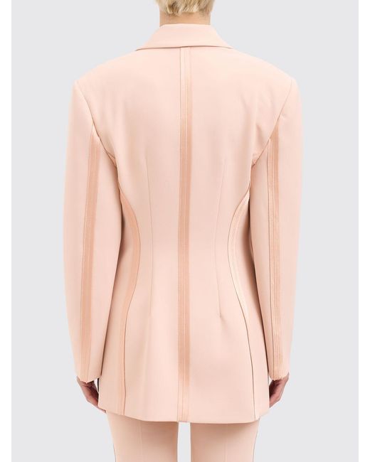 Elisabetta Franchi Pink Double Breasted Polyester Blazer