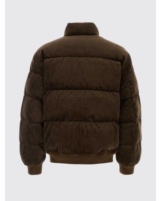 Polo Ralph Lauren Brown Quilted Corduroy Puffer Jacket With High Neck And Logo for men