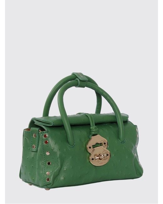 Zanellato Green Dotta Baby Embossed Cactus Leather Bag