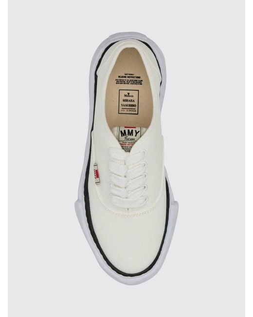 Maison Mihara Yasuhiro White Baker Og Low Top Canvas Trainers With Round Toe for men