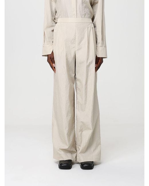 Max Mara Natural Crinkled Taffeta Trousers