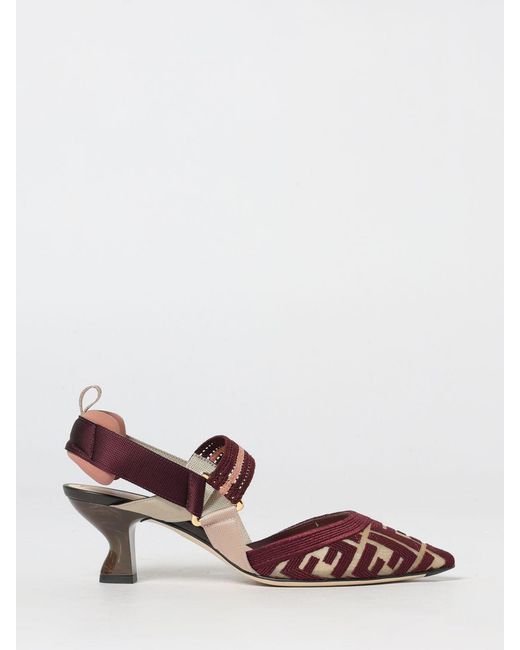 Fendi Multicolor Colibrì Mesh Nylon Slingback With Embroidered Ff Monogram