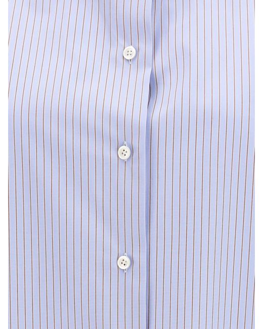 The Row Purple Striped Cotton Shirt