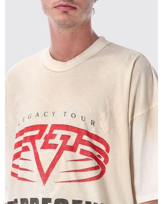 Represent White Cotton Crew-Neck T-Shirt With Logo for men