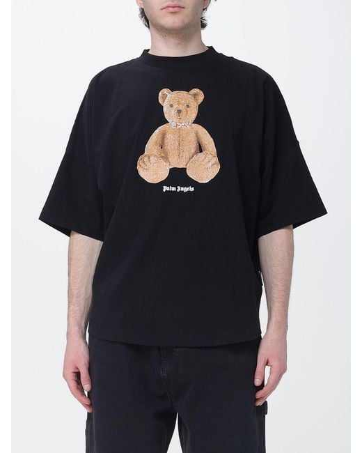 Palm Angels Blue Teddy Cotton T-Shirt for men