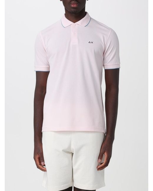 Sun 68 White Cotton Polo Shirt for men